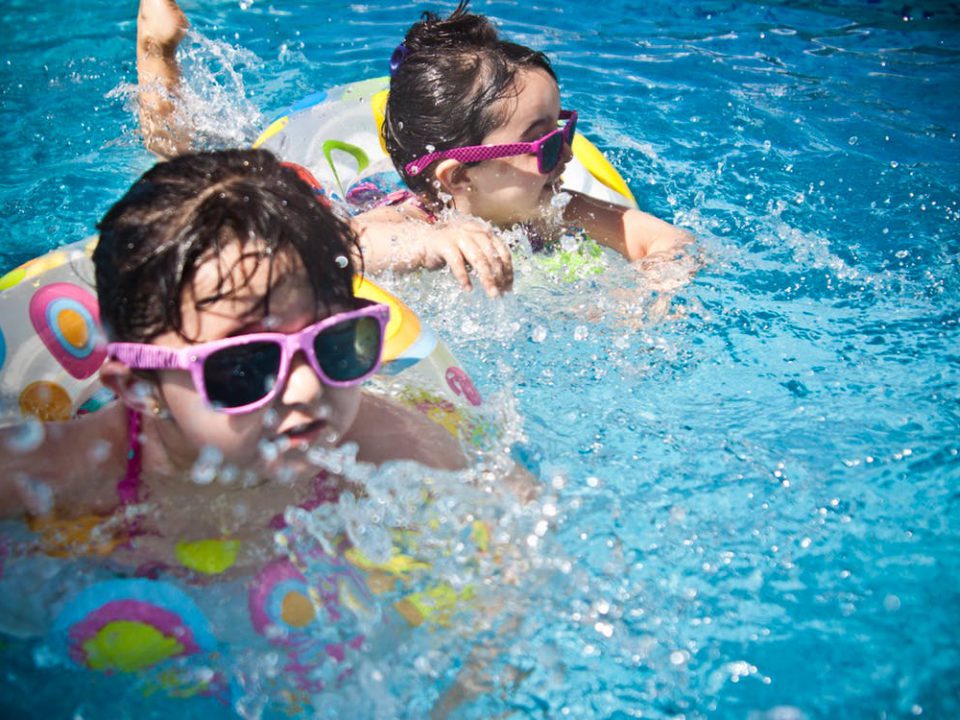 Kids swimming