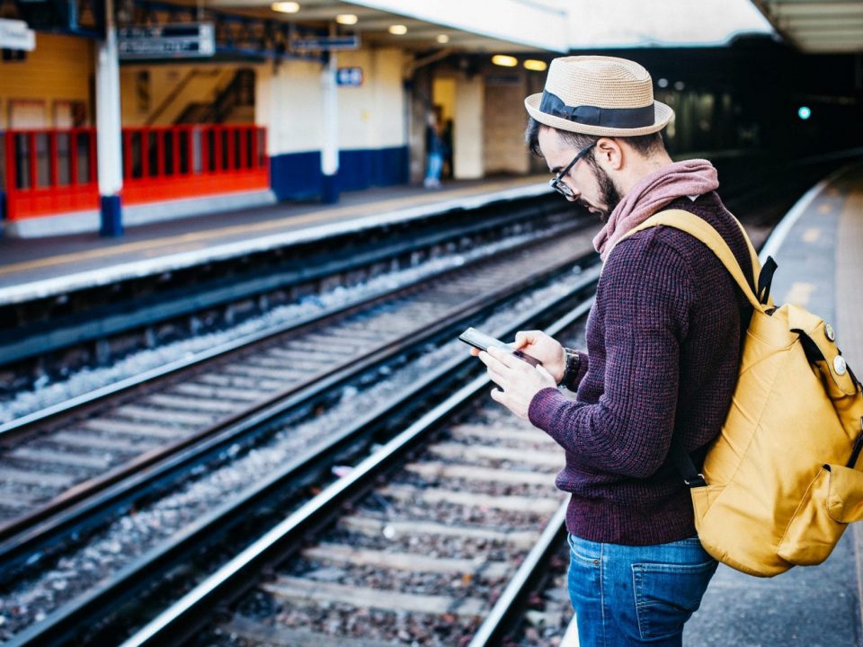 Man using mobile phone