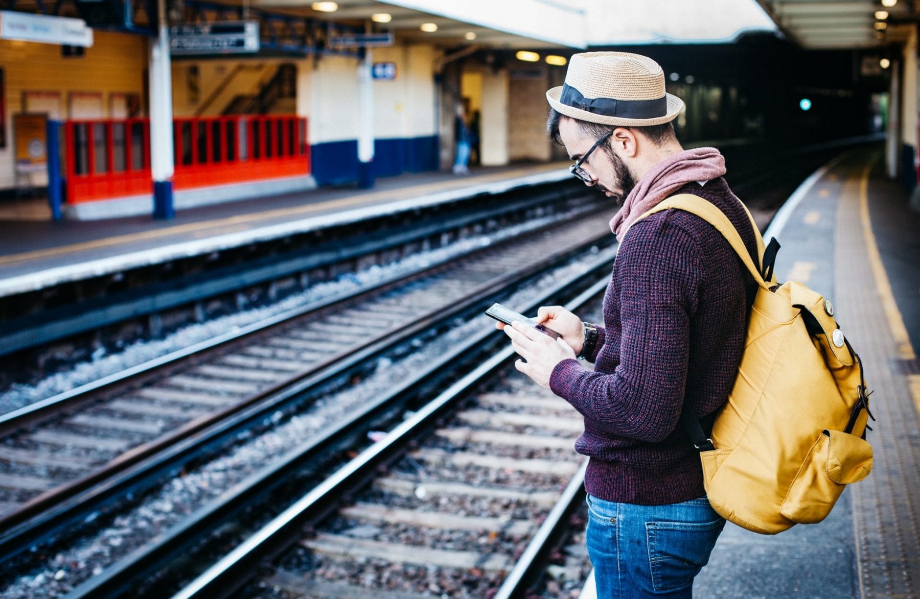 Man using mobile phone